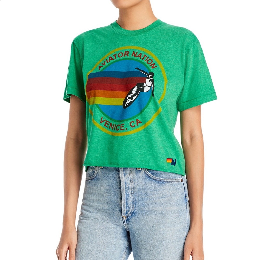 Aviator Nation Green T Shirt